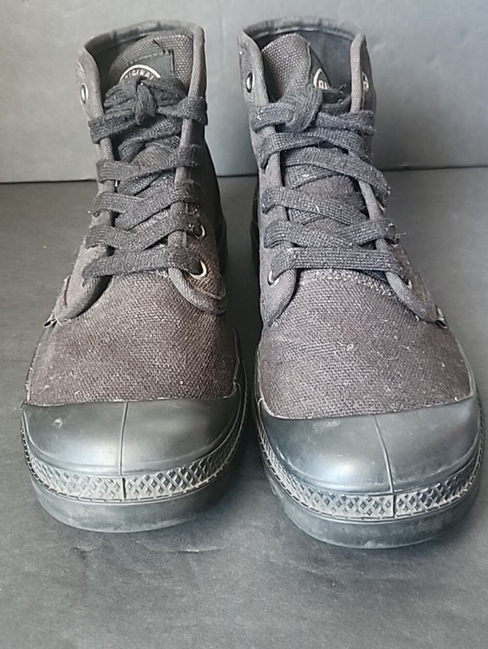 Palladium Pampa Hi Canvas Black Ankle Boots mens 7.5 Lug Sole - Picture 3 of 9